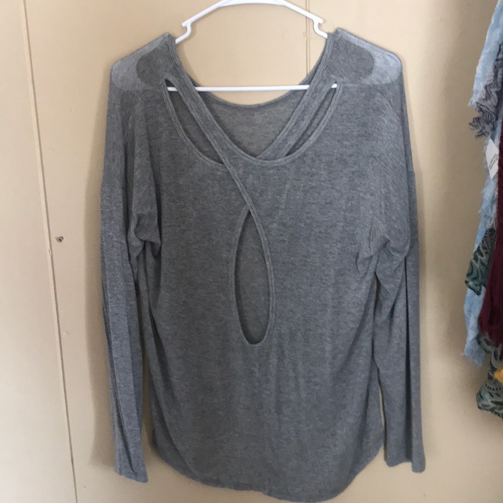 Grey Key-Hole Sweater